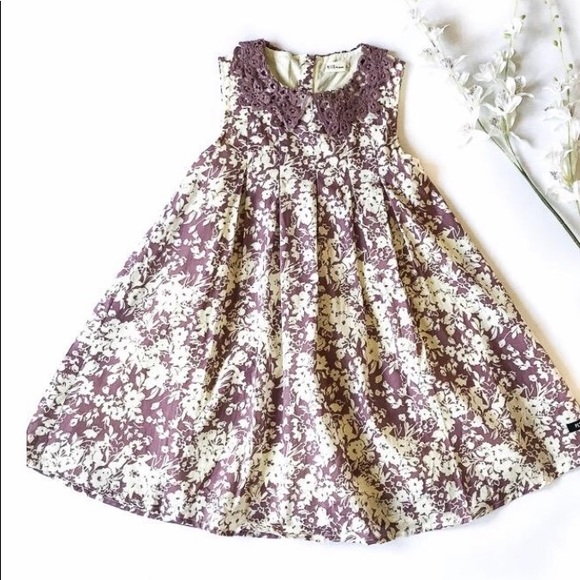 Puce Pink Pleated Waistline Print Sleeveless Dress - Picture 3 of 6